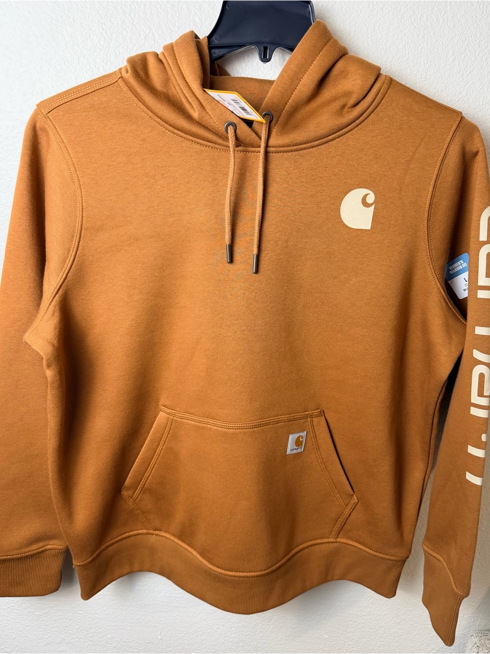 Carhartt Women’s Clarksburg Hoodie Large Brown Relaxed Fit Logo Sleeve NWT 10279 - Picture 2 of 10